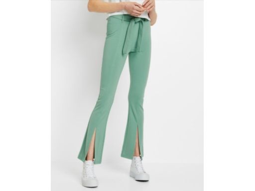 B.P.C zielone spodnie dzwony z rozcięciami 44/46.