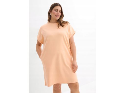 B.P.C prosta łososiowa sukienka bawełniana 48/50.