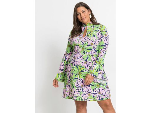 B.P.C zielona sukienka w różowe kwiaty ^36/38