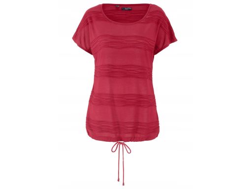 T-shirt strukturalny wzór bordowy ^40/42