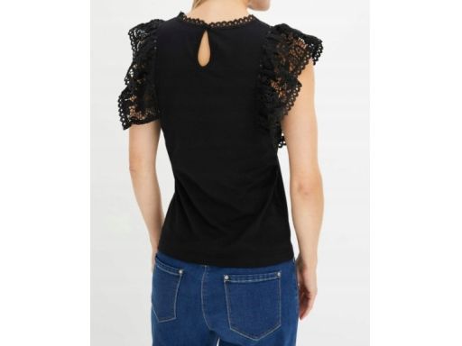 B.P.C czarna bluzka t-shirt z koronką ^36/38