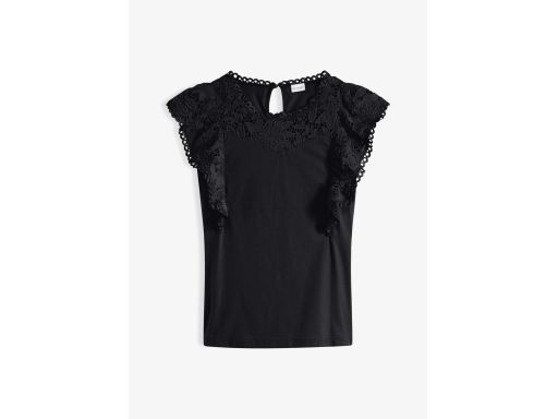 B.P.C czarna bluzka t-shirt z koronką ^36/38