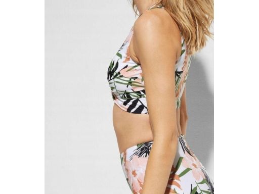 B.P.C bikini z kolorowym wzorem bustier z figami z wysokim stanem 44.