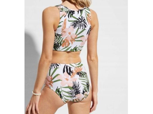 B.P.C bikini z kolorowym wzorem bustier z figami z wysokim stanem 44.