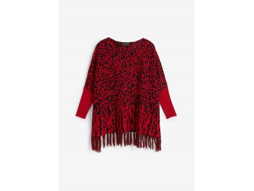 B.P.C sweter-poncho we wzór z frędzlami r.44/46