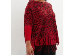 B.P.C sweter-poncho we wzór z frędzlami r.44/46