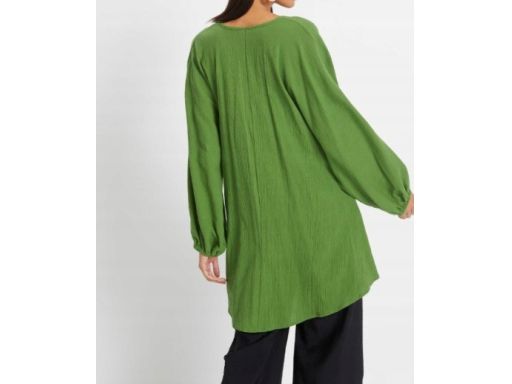 B.P.C tuniko-sukienka zielona krepowana 38.