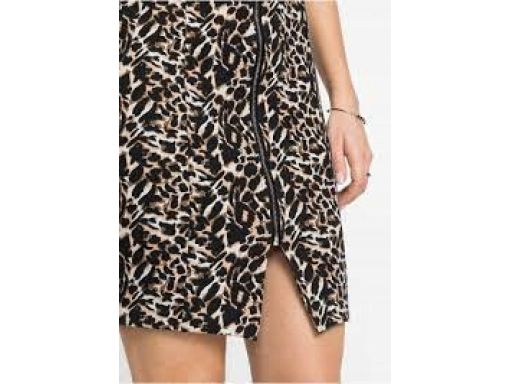 B.P.C Sukienka z wycięciami w cętki leo ^40/42