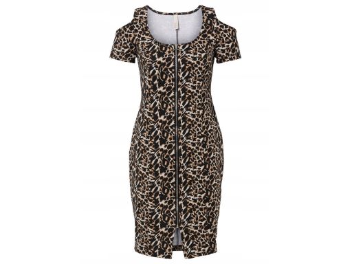 B.P.C Sukienka z wycięciami w cętki leo ^40/42