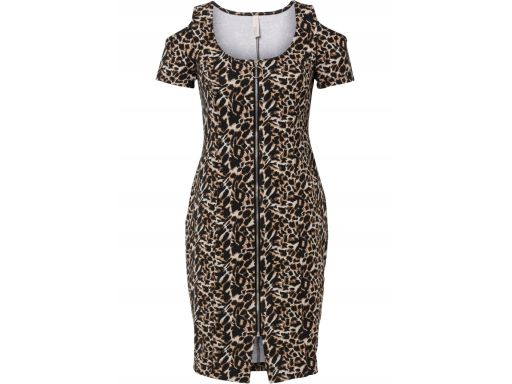B.P.C Sukienka z wycięciami w cętki leo ^40/42