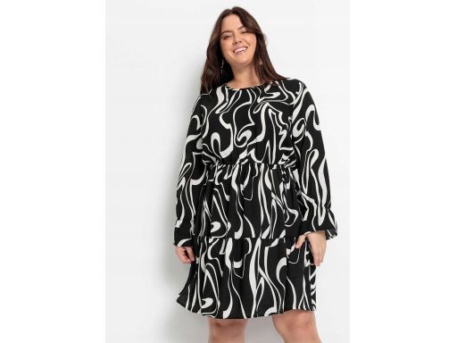 B.P.C sukienka czarno-biała z nadrukiem ^46