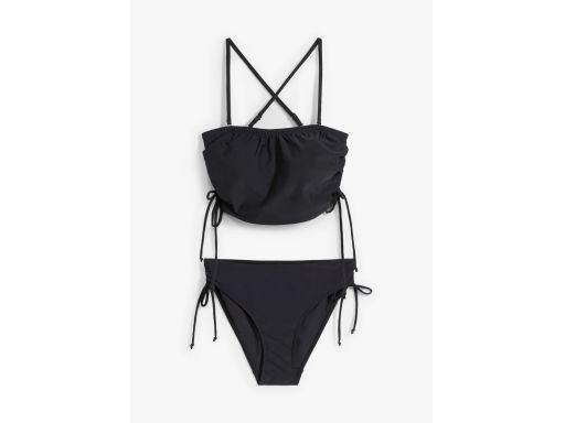 B.P.C bikini czarne z marszczeniem na bokach 42.