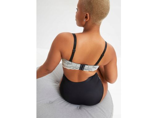 B.P.C biustonosz usztywniany na fiszbinach we wzory z koronką 90B.