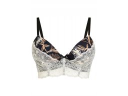 B.P.C biustonosz usztywniany na fiszbinach we wzory z koronką 90B.