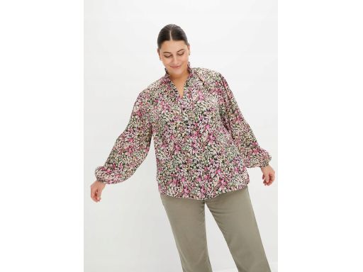 B.P.C Czarna bluzka szyfonowa w drobne kwiatuszki ^44