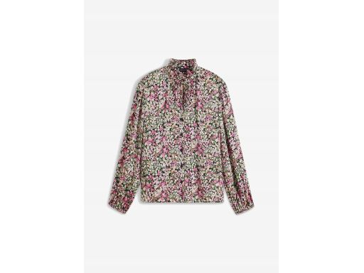 B.P.C Czarna bluzka szyfonowa w drobne kwiatuszki ^44