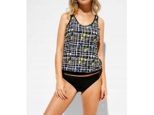 B.P.C czarne tankini w kolorowe wzory r.42