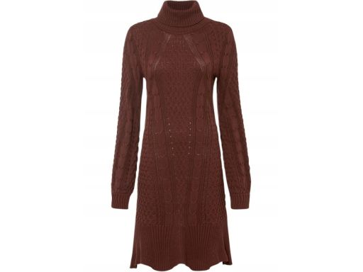 B.P.C sukienka dzianinowa brązowa z golfem r.40/42