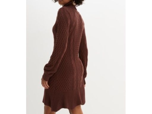 B.P.C sukienka dzianinowa brązowa z golfem r.40/42