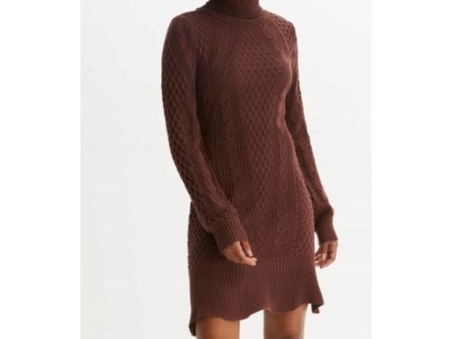 B.P.C sukienka dzianinowa brązowa z golfem r.40/42