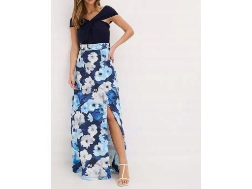 B.P.C sukienka maxi carmen w kwiaty ^36/38