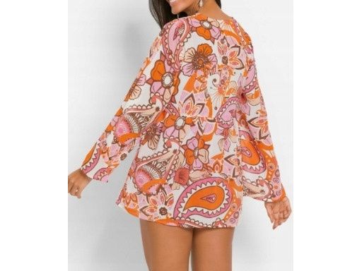 B.P.C szyfonowa tunika plażowa we wzory ^38