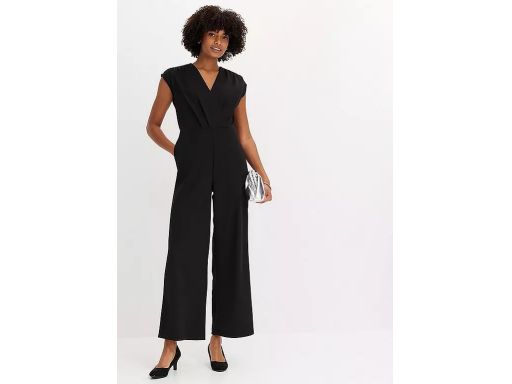 B.P.C Kombinezon czarny zdobiony na ramionach ^52/54