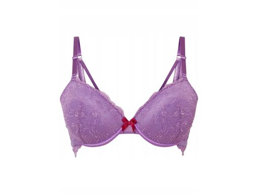 B.P.C biustonosz usztywniany na fiszbinach fioletowy z koronką 95B.