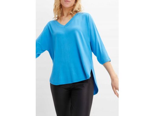 B.P.C niebieska bluzka z wiskozy w serek 48/50.