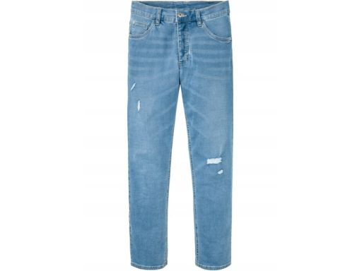 AF3044 męskie jeansy jasne dziury r.44