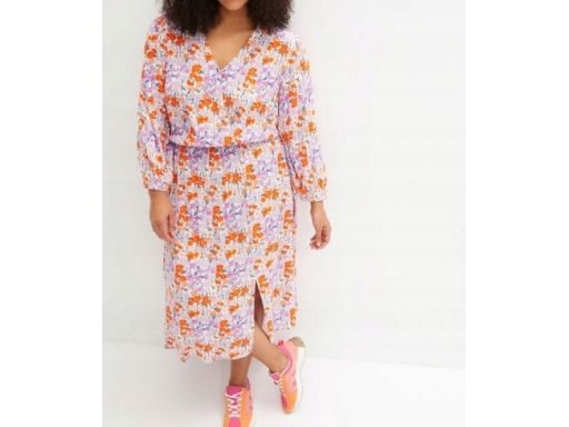 B.P.C sukienka midi ze strukturalnej wiskozy w kwiaty ^38