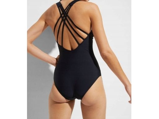 B.P.C kostium czarny z ozdobnymi paskami r.44