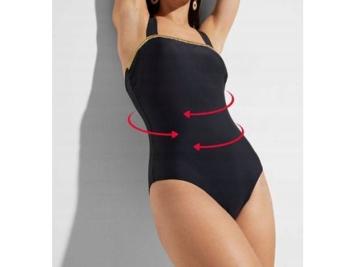 B.P.C kostium czarny z ozdobnymi paskami r.44