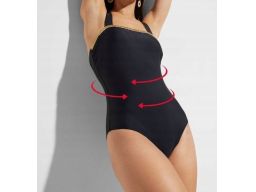 B.P.C kostium czarny z ozdobnymi paskami r.44