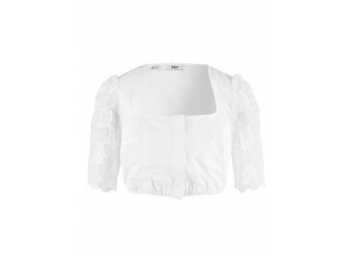 B.P.C damska bluzka z koronką w stylu ludowym 36.