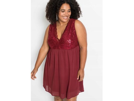 B.P.C bordowa sukienka z cekinami ^38