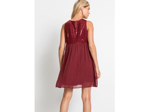 B.P.C bordowa sukienka z cekinami ^38