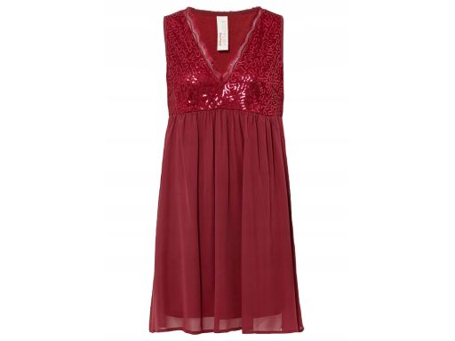 B.P.C bordowa sukienka z cekinami ^38