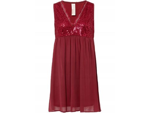 B.P.C bordowa sukienka z cekinami ^38