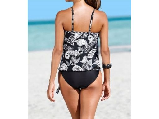 B.P.C top tankini czarny w białe wzory oversize r.38