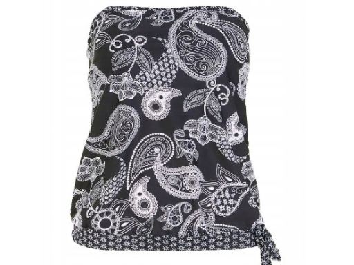 B.P.C top tankini czarny w białe wzory oversize r.38