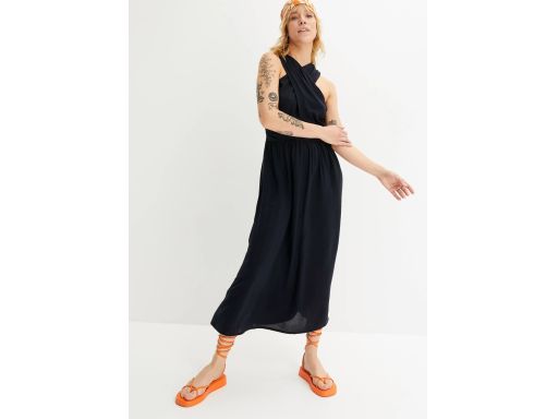 B.P.C sukienka letnia czarna z wiskozy długa 34.