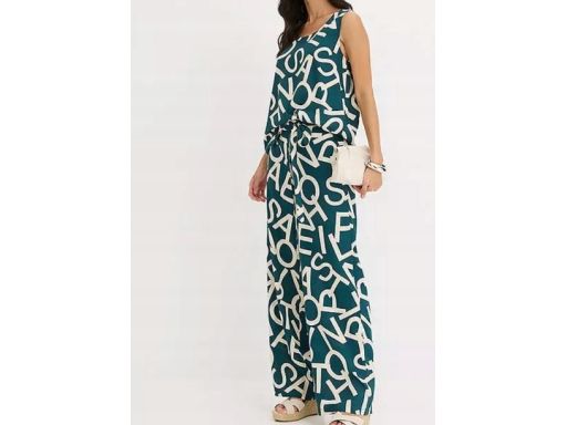 B.P.C bluzka asymetryczna top morski w beżowe litery 40.