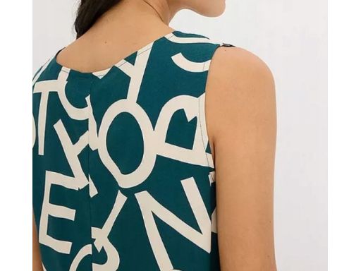 B.P.C bluzka asymetryczna top morski w beżowe litery 40.