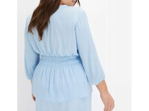 B.P.C bluzka satynowa niebieska z baskinką ^44