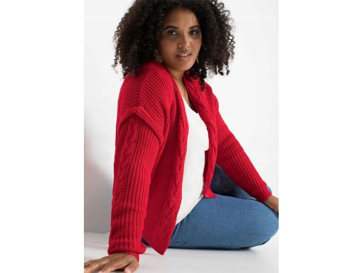 B.P.C Sweter czerwony bez zapięcia 40/42.