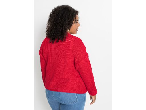 B.P.C Sweter czerwony bez zapięcia 40/42.