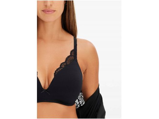 B.P.C biustonosz czarny bez fiszbin z koronką r.70B