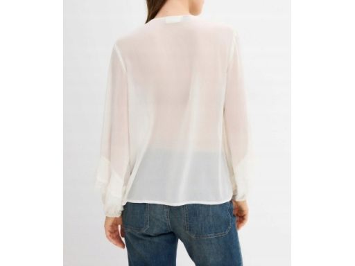 B.P.C bluzka z koronką i falbankami śmietankowa r.40