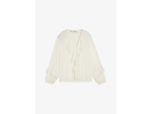 B.P.C bluzka z koronką i falbankami śmietankowa r.40